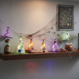 Garden Greatness Hanging Light Up Spider Witch Hats - thumbnail 2