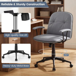 Chair Home Office Desk Chair Pu Leather Makeup Vanity - thumbnail 6