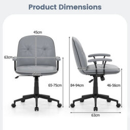 Chair Home Office Desk Chair Pu Leather Makeup Vanity - thumbnail 2