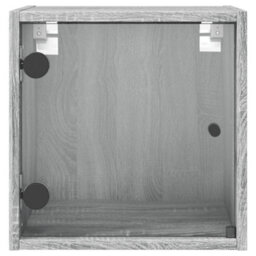 Berkfield Bedside Cabinet With Glass Door Grey Sonoma 35X37X35 Cm - thumbnail 6