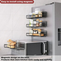 2Pcs Magnetic Spice Rack With 5 Hooks - thumbnail 5