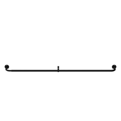 GoodHome Araxos Matt Black Extendable Single Curtain Pole Set, (L)1200mm-2100mm (Dia)19mm - image 1