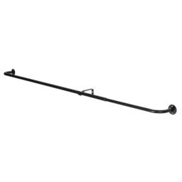 GoodHome Araxos Matt Black Extendable Single Curtain Pole Set, (L)1200mm-2100mm (Dia)19mm - thumbnail 2