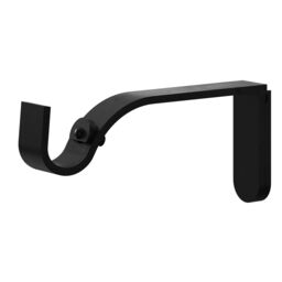 GoodHome Araxos Matt Black Extendable Single Curtain Pole Set, (L)1200mm-2100mm (Dia)19mm - thumbnail 3