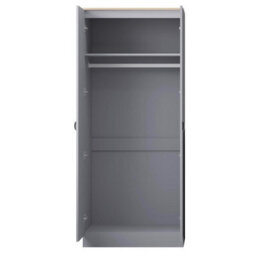 Fwstyle 2 Door Double Wardrobe Matt Grey Oak Top Bedroom Furniture - thumbnail 5