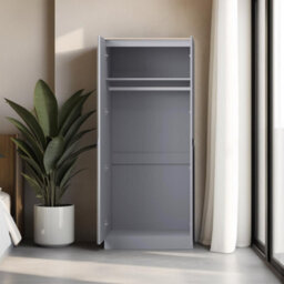 Fwstyle 2 Door Double Wardrobe Matt Grey Oak Top Bedroom Furniture - thumbnail 2