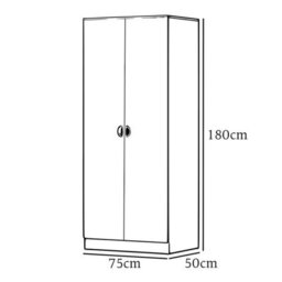 Fwstyle 2 Door Double Wardrobe Matt Grey Oak Top Bedroom Furniture - thumbnail 6