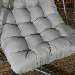 Outsunny Pe Hanging Swing Chair W/ Thick Cushion, Patio Hanging Chair, Grey - thumbnail 9