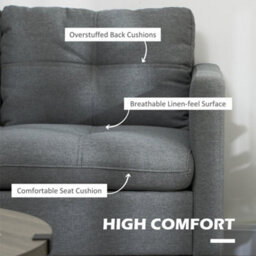 Homcom Modern Loveseat Sofa Upholstered 2 Seater Settee For Living Room Bedroom - thumbnail 5