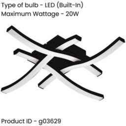 Loops Stylish Modern Black Ceiling Light For Indoor Spaces Perfect For Any Room - thumbnail 2
