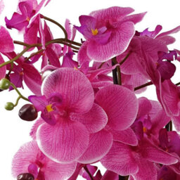 Leaf 60Cm Orchid Artificial Pink- Gold Ceramic Planter - thumbnail 2
