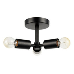 Happy Homewares Industrial Matte Black Ceiling Light Fixture To Showcase Vintage Bulbs - thumbnail 5