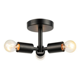 Happy Homewares Industrial Matte Black Ceiling Light Fixture To Showcase Vintage Bulbs - thumbnail 4