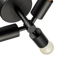Happy Homewares Industrial Matte Black Ceiling Light Fixture To Showcase Vintage Bulbs - thumbnail 3