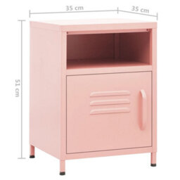 Berkfield Nightstands 2 Pcs Pink 35X35X51 Cm Steel - thumbnail 9