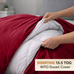 Ameha Duvet 13.5 Tog With Burgundy Duvet Cover & Matching Pillowcases, Breathable, Bedding Set, Double 200X200Cm - thumbnail 3