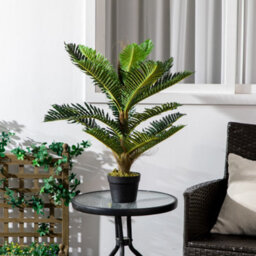 Artificial Palm Tree With 18 Leaves And Pot Included, Faux For Home, Living Room Or Office, 85 Cm Tall, Green - thumbnail 3