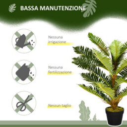 Artificial Palm Tree With 18 Leaves And Pot Included, Faux For Home, Living Room Or Office, 85 Cm Tall, Green - thumbnail 7