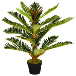 Artificial Palm Tree With 18 Leaves And Pot Included, Faux For Home, Living Room Or Office, 85 Cm Tall, Green - thumbnail 1