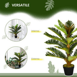 Artificial Palm Tree With 18 Leaves And Pot Included, Faux For Home, Living Room Or Office, 85 Cm Tall, Green - thumbnail 6