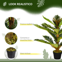 Artificial Palm Tree With 18 Leaves And Pot Included, Faux For Home, Living Room Or Office, 85 Cm Tall, Green - thumbnail 5