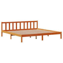 Berkfield Bed Frame With Headboard Without Mattress Wax Brown 200X200 Cm - thumbnail 8