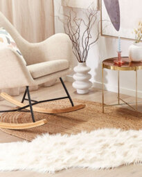 Beliani Faux Fur Rug Mamungari Beige 60 X 180 Cm - thumbnail 2