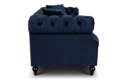 Chesterfield Sofa In Velvet Navy Blue 2 Seater Sofa - thumbnail 5