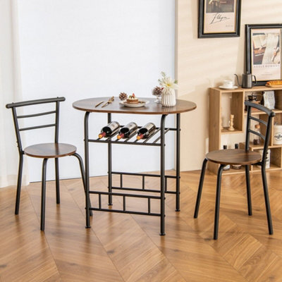Small Table And 2 Chairs 3Pcs Bar Kitchen Dining Breakfast Furniture Set - image 1