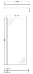 Balterley Drakelow 8mm Toughened Safety Glass Wetroom Screen With Support Bar: 800mm X 1850mm, Brushed Brass - thumbnail 6