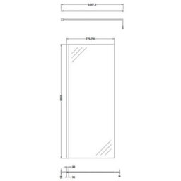 Balterley Drakelow 8mm Toughened Safety Glass Wetroom Screen With Support Bar: 800mm X 1850mm, Brushed Brass - thumbnail 2