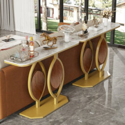 Fativo Stunning High Gloss 4-6 Seater Sintered Stone Marble Dining Table Kitchen Dinette Table House, White - thumbnail 6