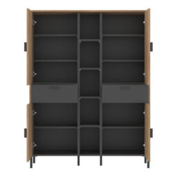 Furniture To Go Arundel Wardrobe 4 Door 2 Drawer In Oak/grey - thumbnail 3
