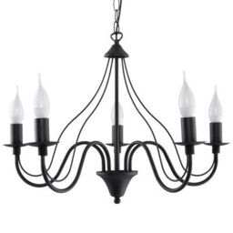 Sollux Lighting Minerwa Steel Black 5 Light Classic Chandelier - thumbnail 3