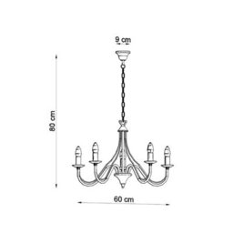 Sollux Lighting Minerwa Steel Black 5 Light Classic Chandelier - thumbnail 4