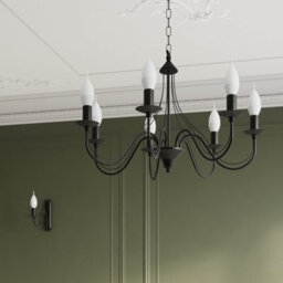 Sollux Lighting Minerwa Steel Black 5 Light Classic Chandelier - thumbnail 8