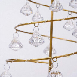 Amorly Battery Powered Led Crystal Christmas Tree Lamp, Mini Light Up Table Ornament With Acrylic Pendants, Festive Night Light Decor - thumbnail 9