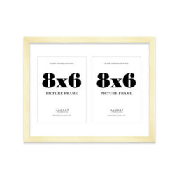 14X11 Inch 2 Opening Photo Collage Frame, Display Two 8X6 Inch Photos, Multi Aperture Family Picture Frame, Gold - thumbnail 2