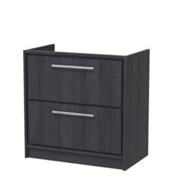 Hudson Reed Lille 800mm Floor Standing 2 Drawer Unit (455 Deep)-Graphite Grey Woodgrain - thumbnail 1