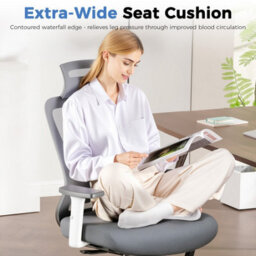 Comhoma Office Chair Ergonomic High Back Computer Desk Chair Swivel Rocking Mesh Executive Chairs Grey - thumbnail 4