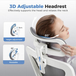 Comhoma Office Chair Ergonomic High Back Computer Desk Chair Swivel Rocking Mesh Executive Chairs Grey - thumbnail 7