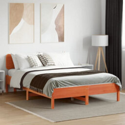 Berkfield Bed Frame Without Mattress Wax Brown 140X200 Cm Solid Wood Pine - thumbnail 3