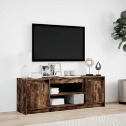Vidaxl Tv Cabinet With Led Smoked Oak 139.5X34X50 Cm Engineered Wood - thumbnail 4