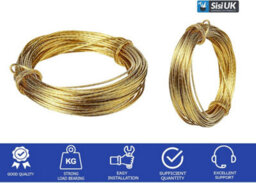 Sisi UK Brass Picture Hanging Wire 6M Heavy Duty Wire For Hanging Mirrors Photo Frames And Wall Art Strong 6Kg Break Weight - thumbnail 4