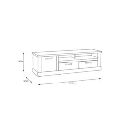 Wyld Haus Tampere Artisan Oak Tv Unit With Black Handles, 1 Door And 2 Drawers - thumbnail 7