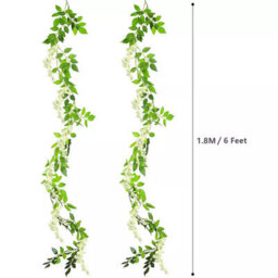 2 Pack Artificial Wisteria Vine Garland Plant Flower Foliage Trailing Home Decor - thumbnail 2