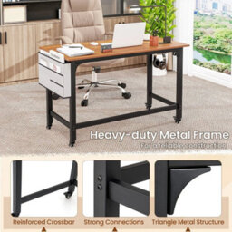 Mobile Computer Desk 120Cm Home Office Desk W/ Storage Bag - thumbnail 6