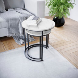 Lassic Vida Designs Brooklyn Nest Of 2 Round Tables, Marble - thumbnail 4