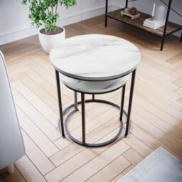 Lassic Vida Designs Brooklyn Nest Of 2 Round Tables, Marble - thumbnail 7
