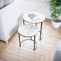 Lassic Vida Designs Brooklyn Nest Of 2 Round Tables, Marble - thumbnail 6